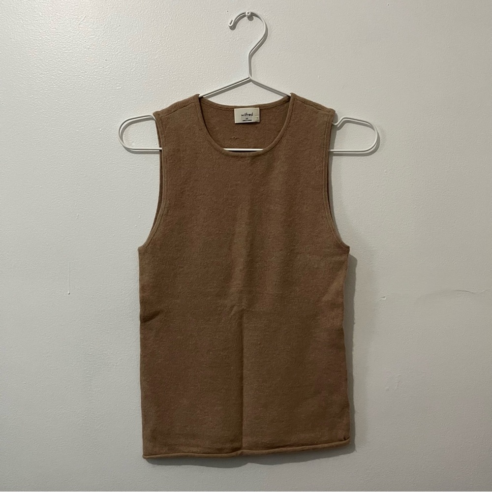 Aritzia Babaton Tan Knit Tank Top